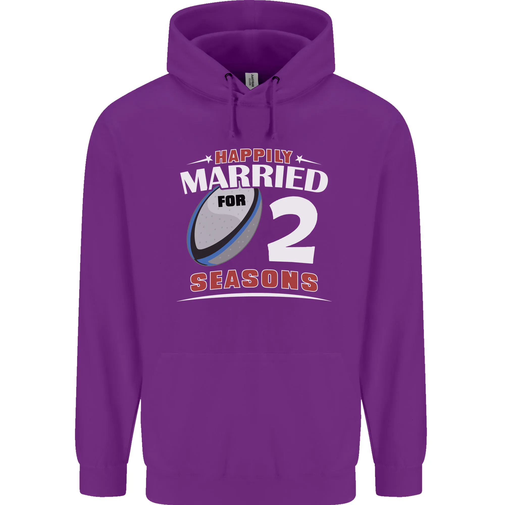 2 Year Wedding Anniversary 2nd Rugby Mens 80% Cotton Hoodie