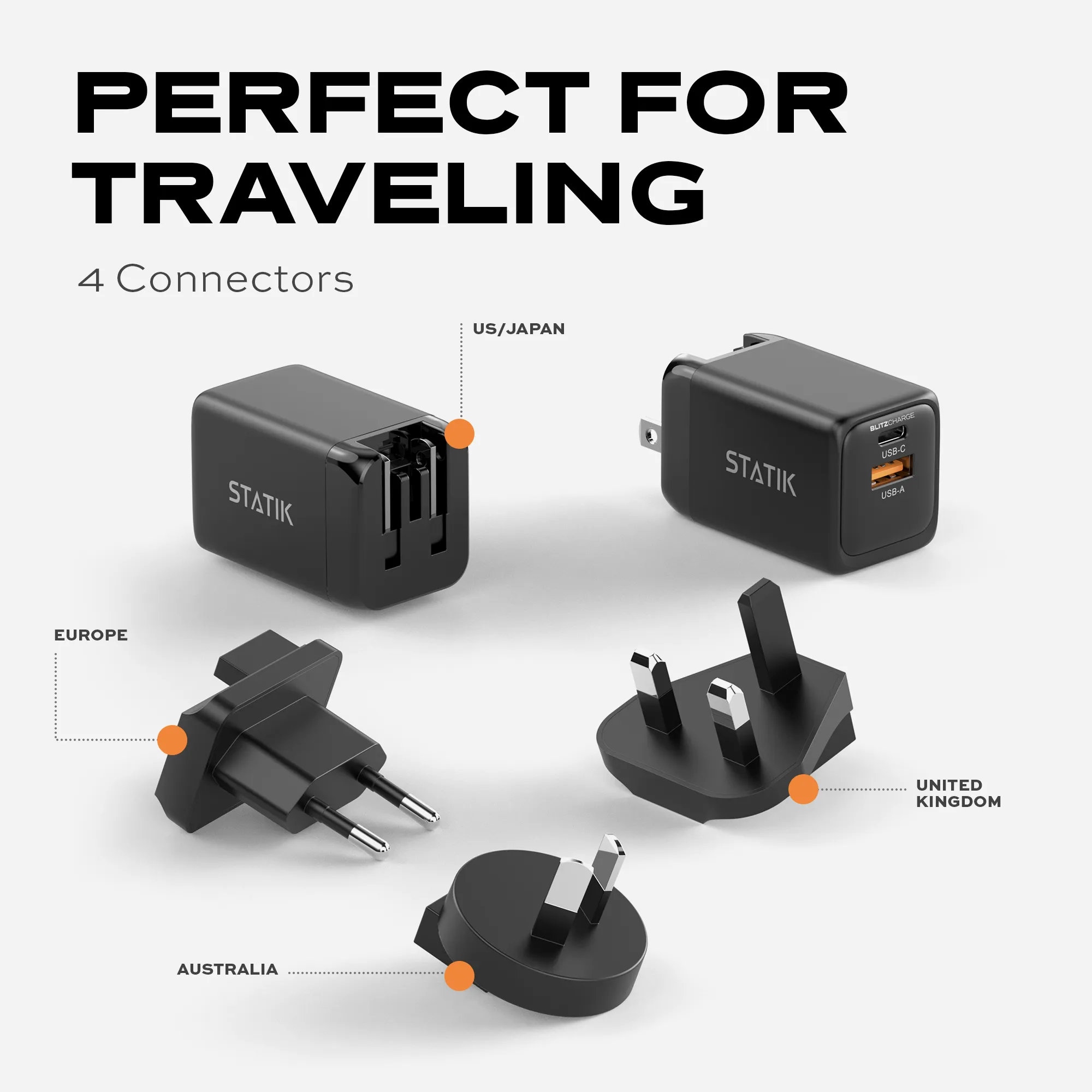 48W GaN BlitzCharge™ | Dual Power Adapter | 2 Ports Wall Charger | Universal & Compact