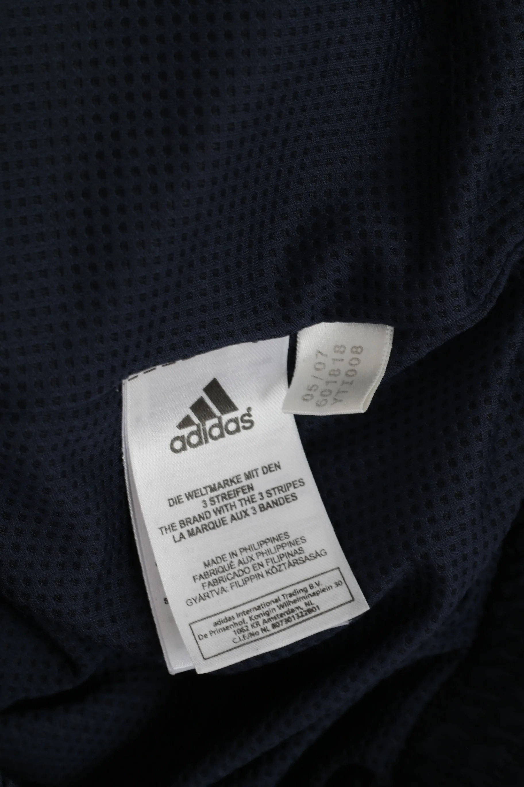 Adidas Men XL Jacket Navy Blue 3 Stripe Active Bomber Zip Up Traning Top