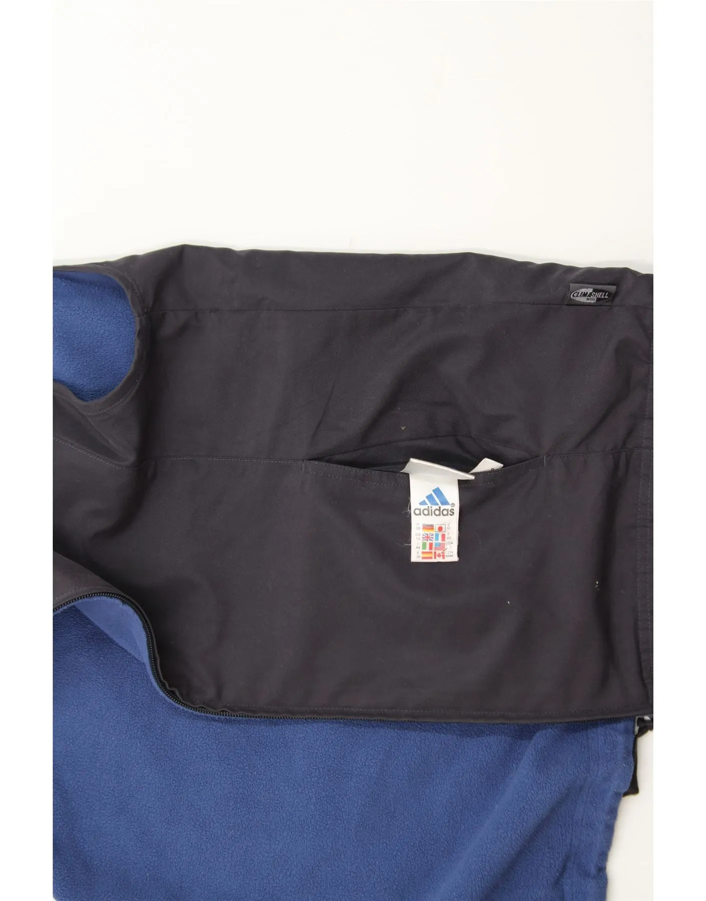 ADIDAS Womens Reversible Gilet UK 12 Medium Navy Blue Polyester
