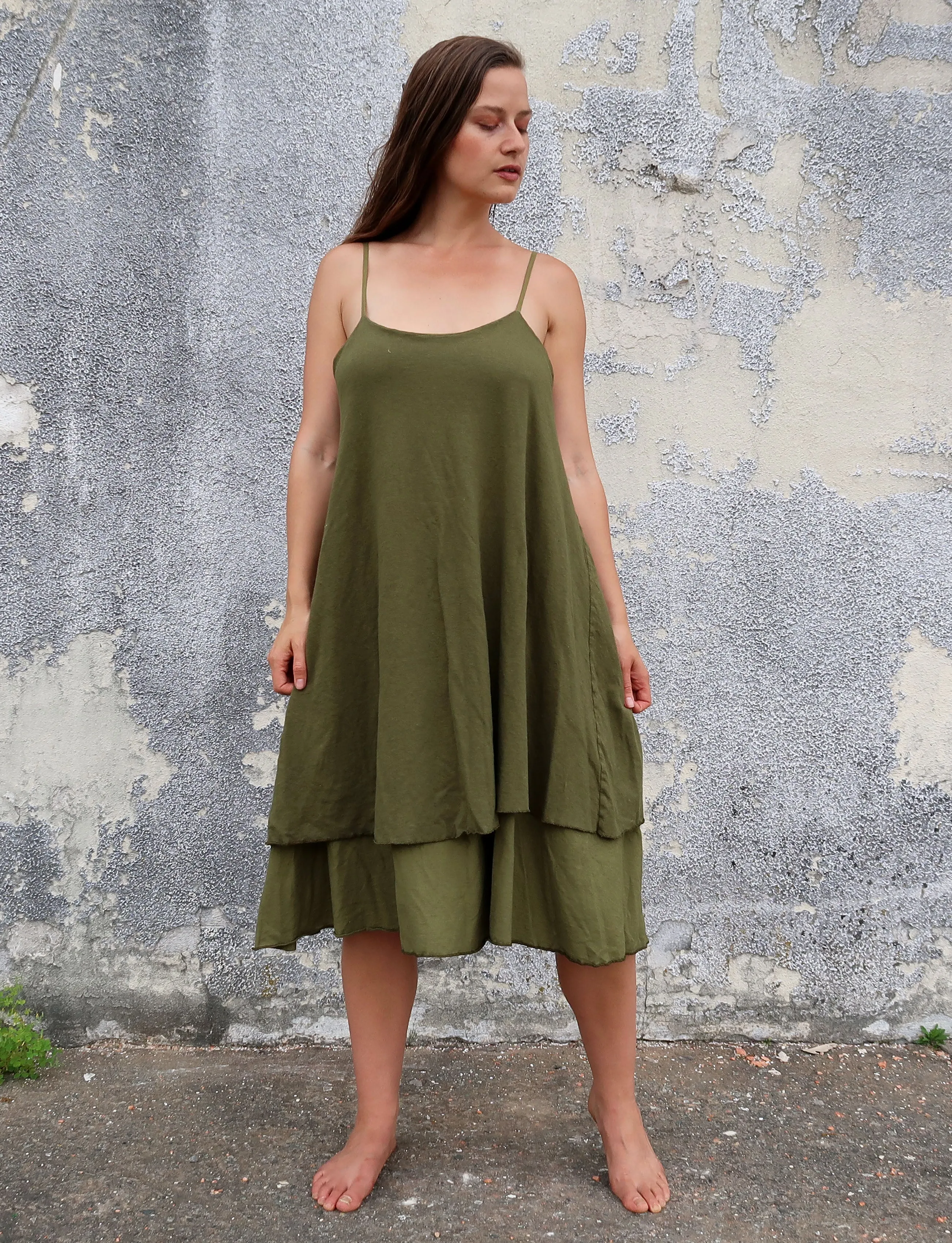 Adjustable Strap Vinyassa Below Knee Dress