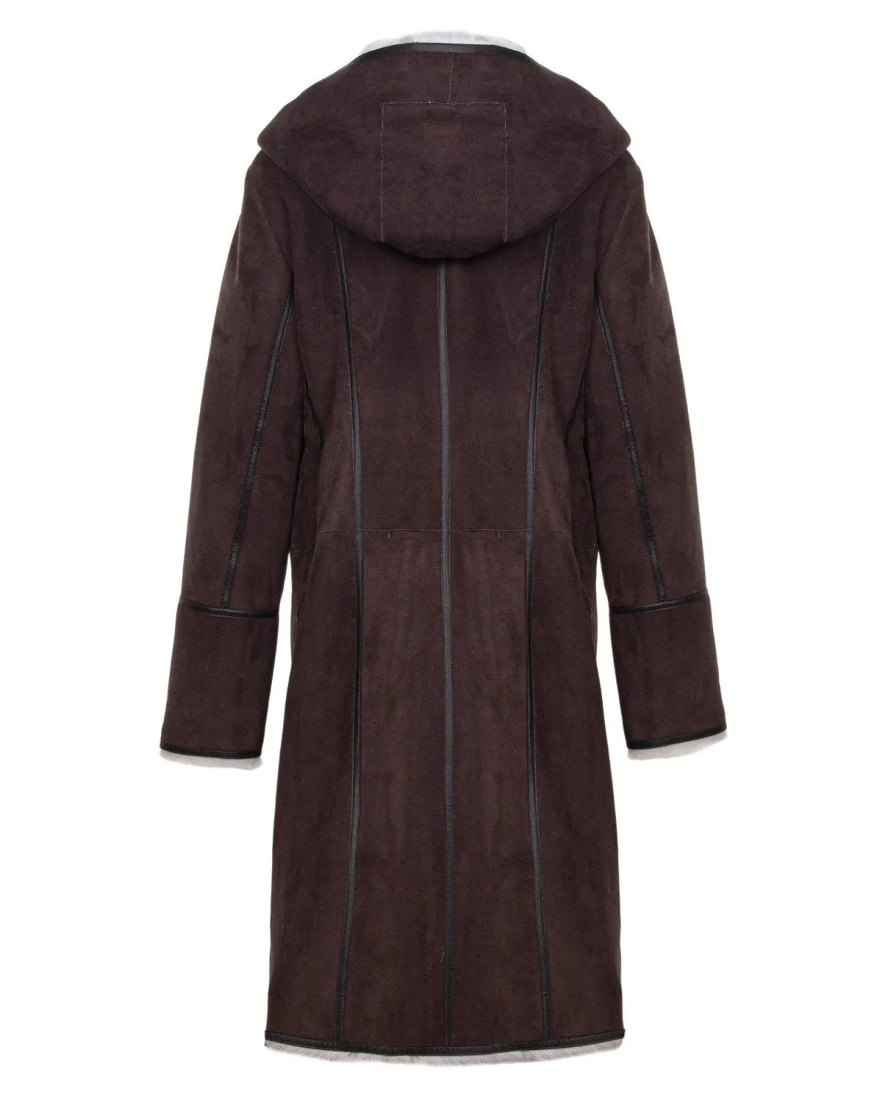Brown Long Shearling Coat