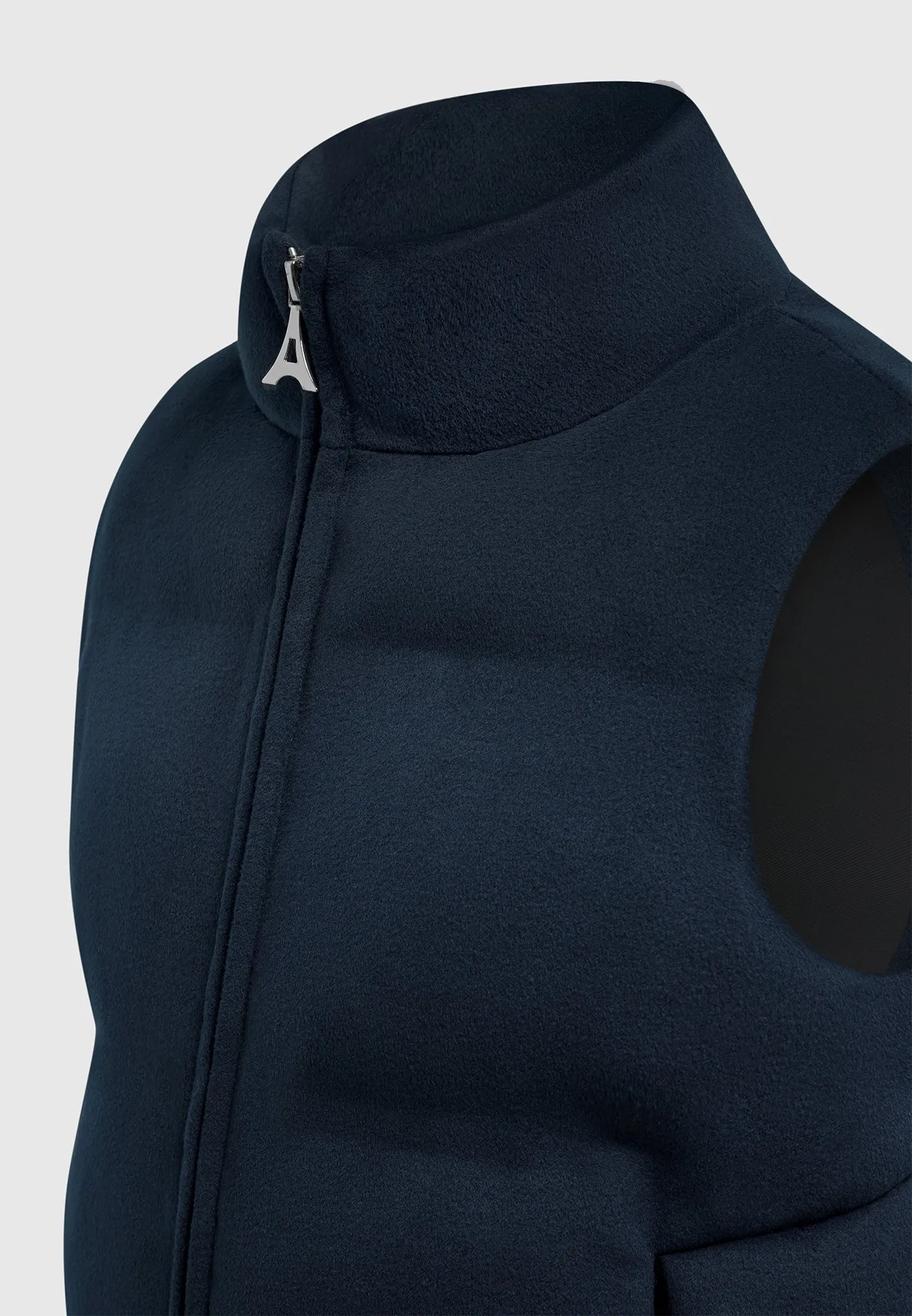 Brushed Marl Puffer Gilet - Navy
