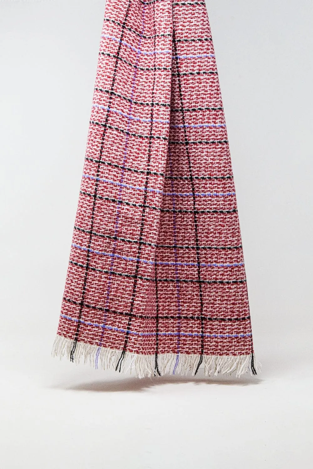Checkered Scarf In Red