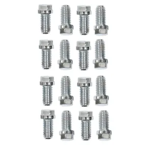 Mr. Gasket Header Bolt - 3/8-16 in Thread - 0.75 in Long - Hex Head - Polished - Big Block Chevy / Small Block Ford - Set of 16