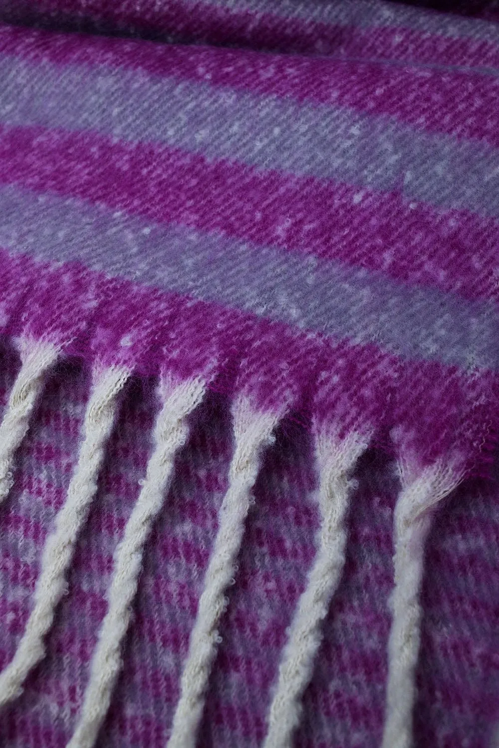 Stripy Chunky Scarf In Lilac And Purple