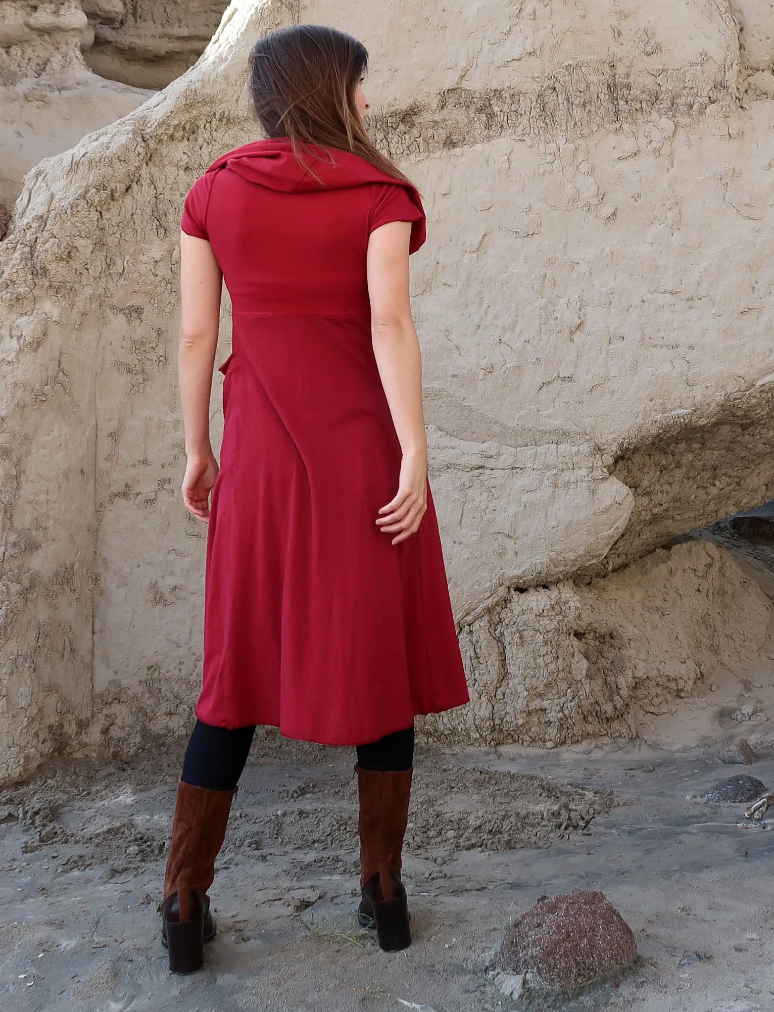 Super Cowl Perfect Pockets Eclipse Below Knee Dress