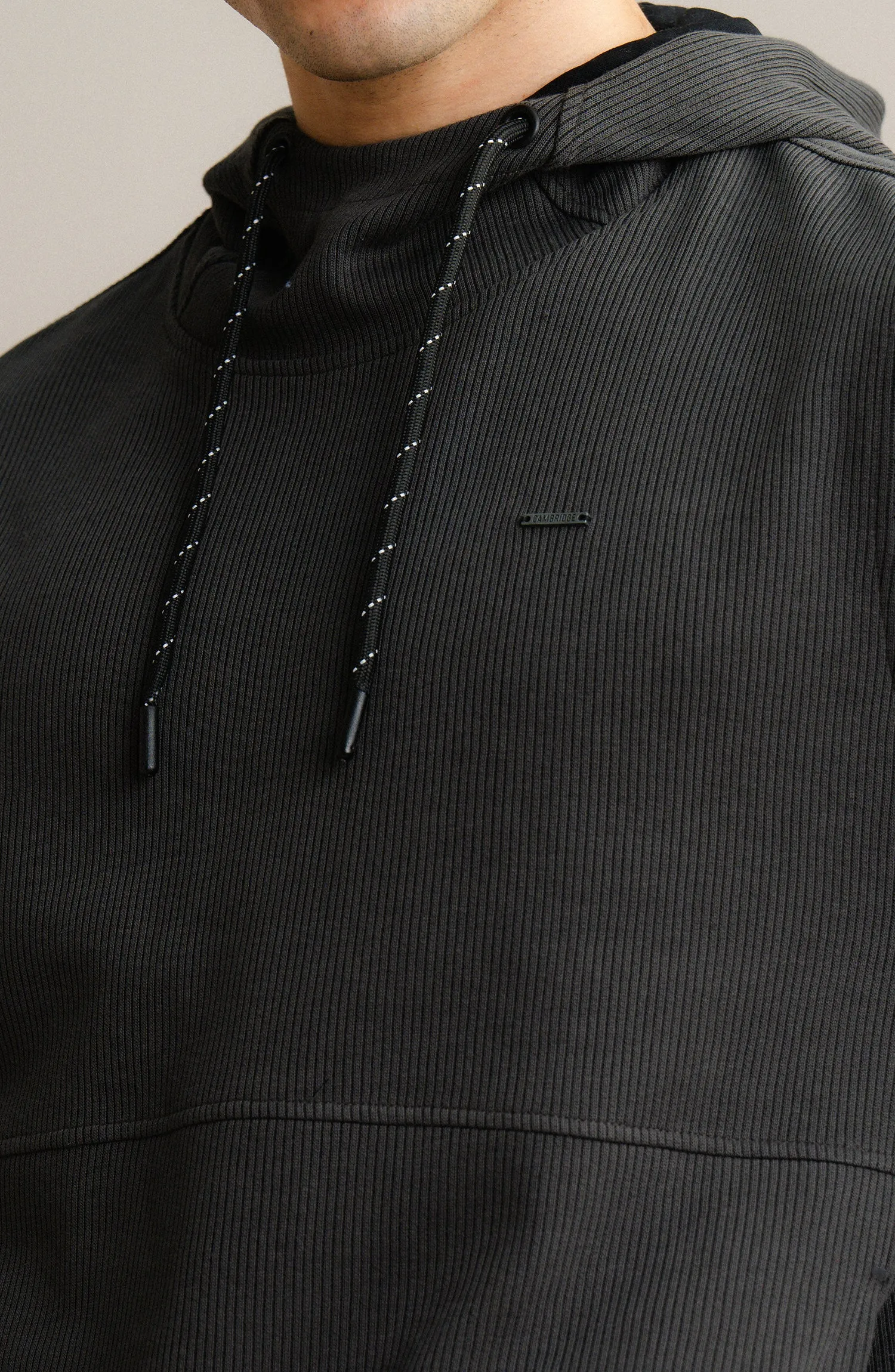 Textured Rib Pullover - Charcoal