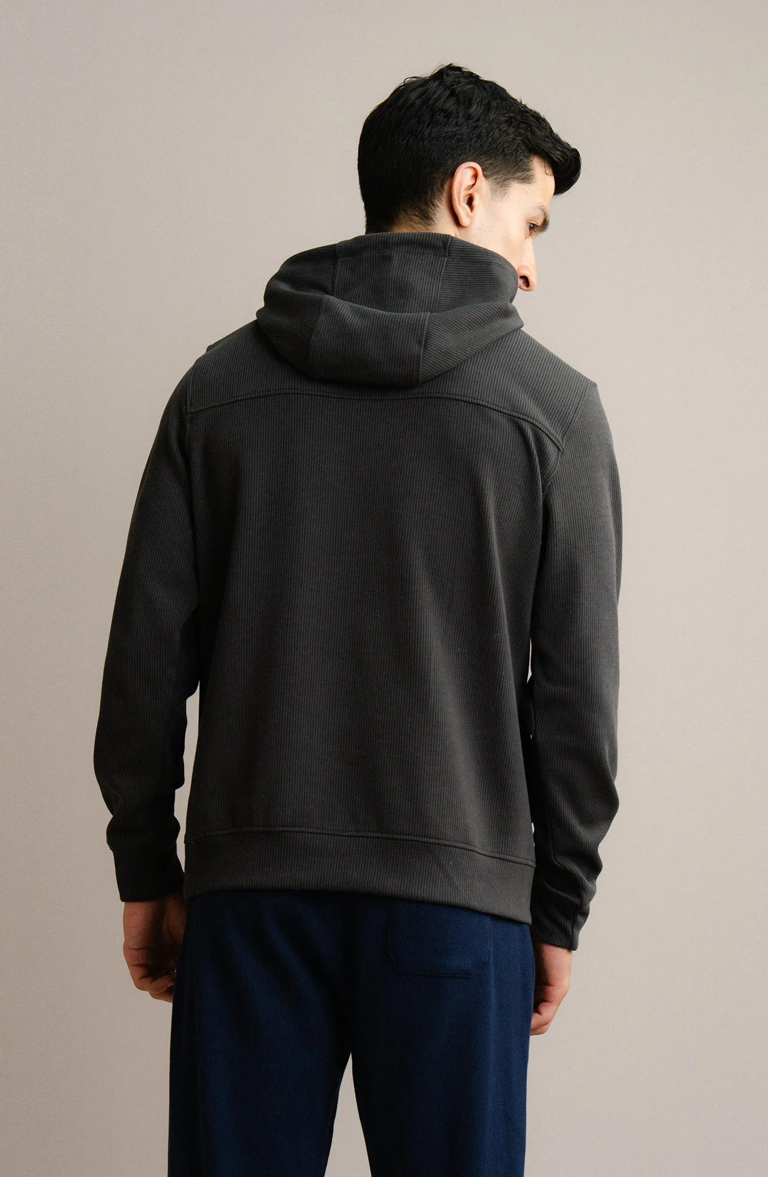 Textured Rib Pullover - Charcoal