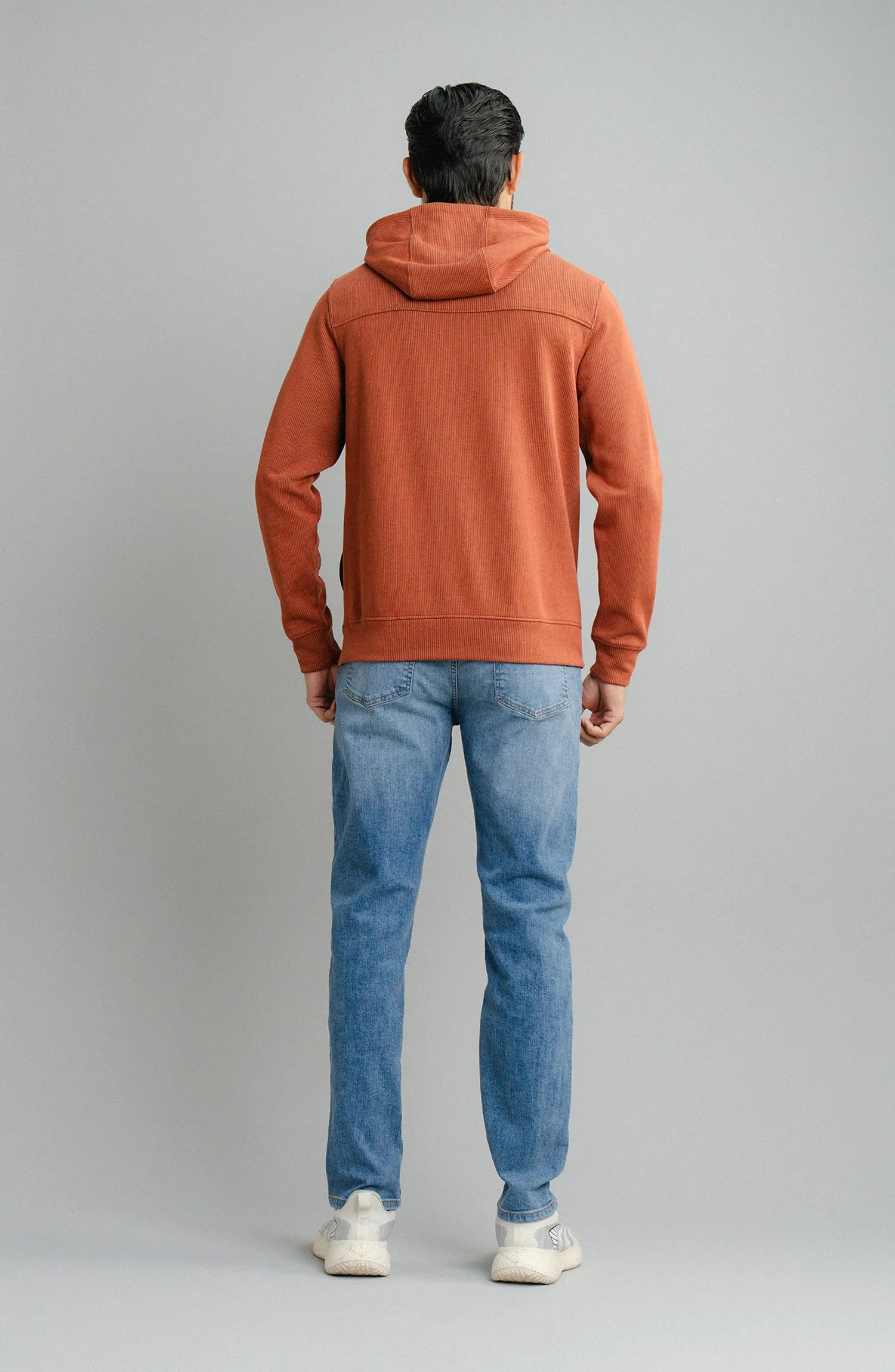 Textured Rib Pullover - Rust