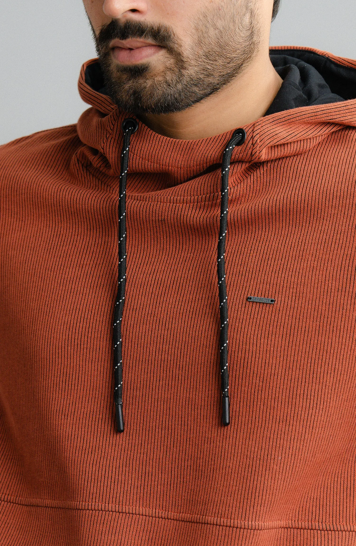 Textured Rib Pullover - Rust