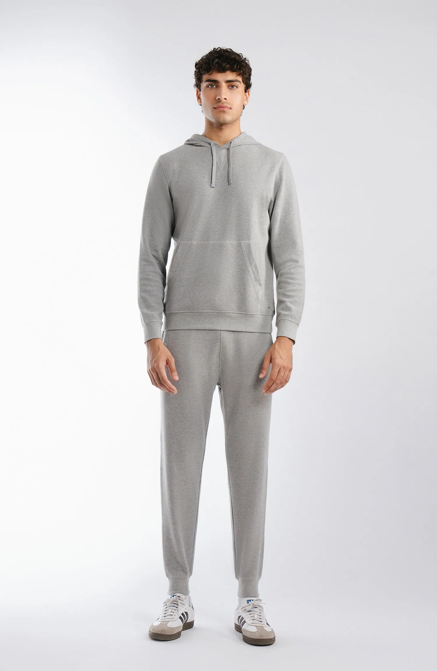 Waffle Pullover - Ash Grey