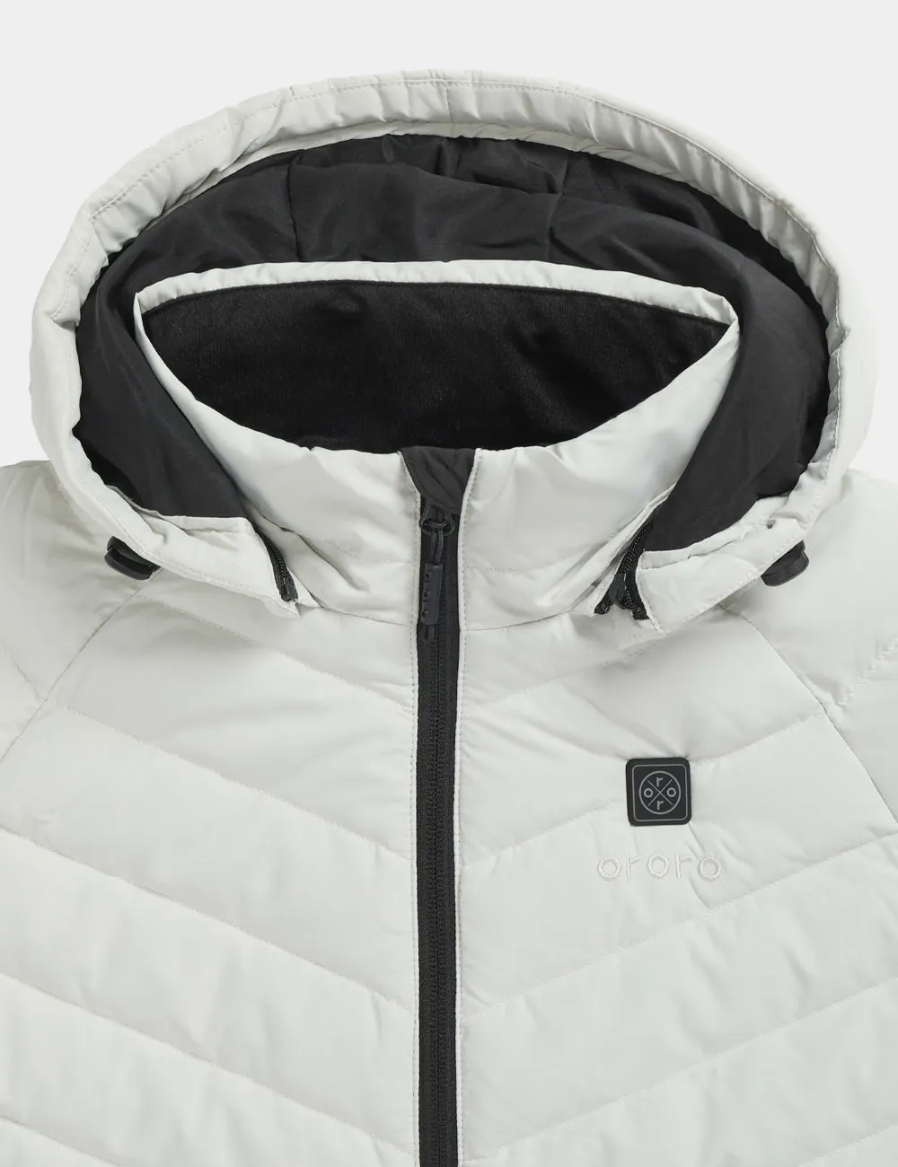 Women's Heated Down Jacket - White / Black
