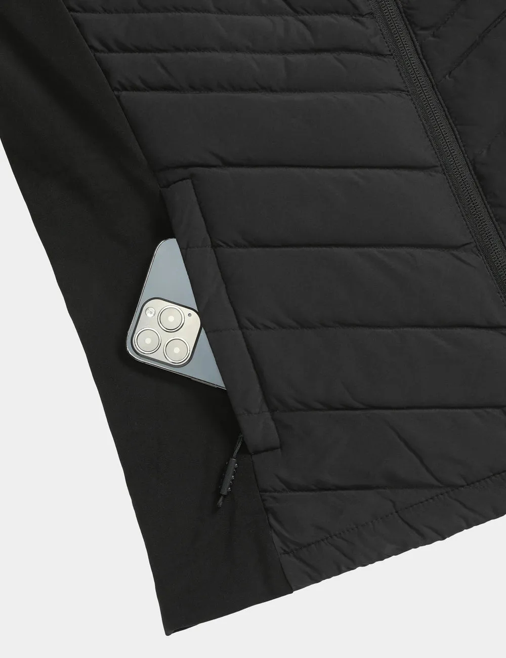 Women's Heated Down Jacket - White / Black