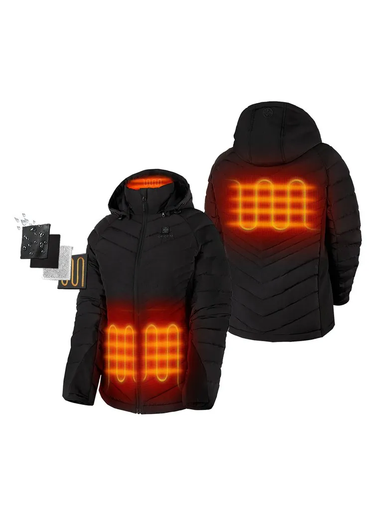 Women's Heated Down Jacket - White / Black