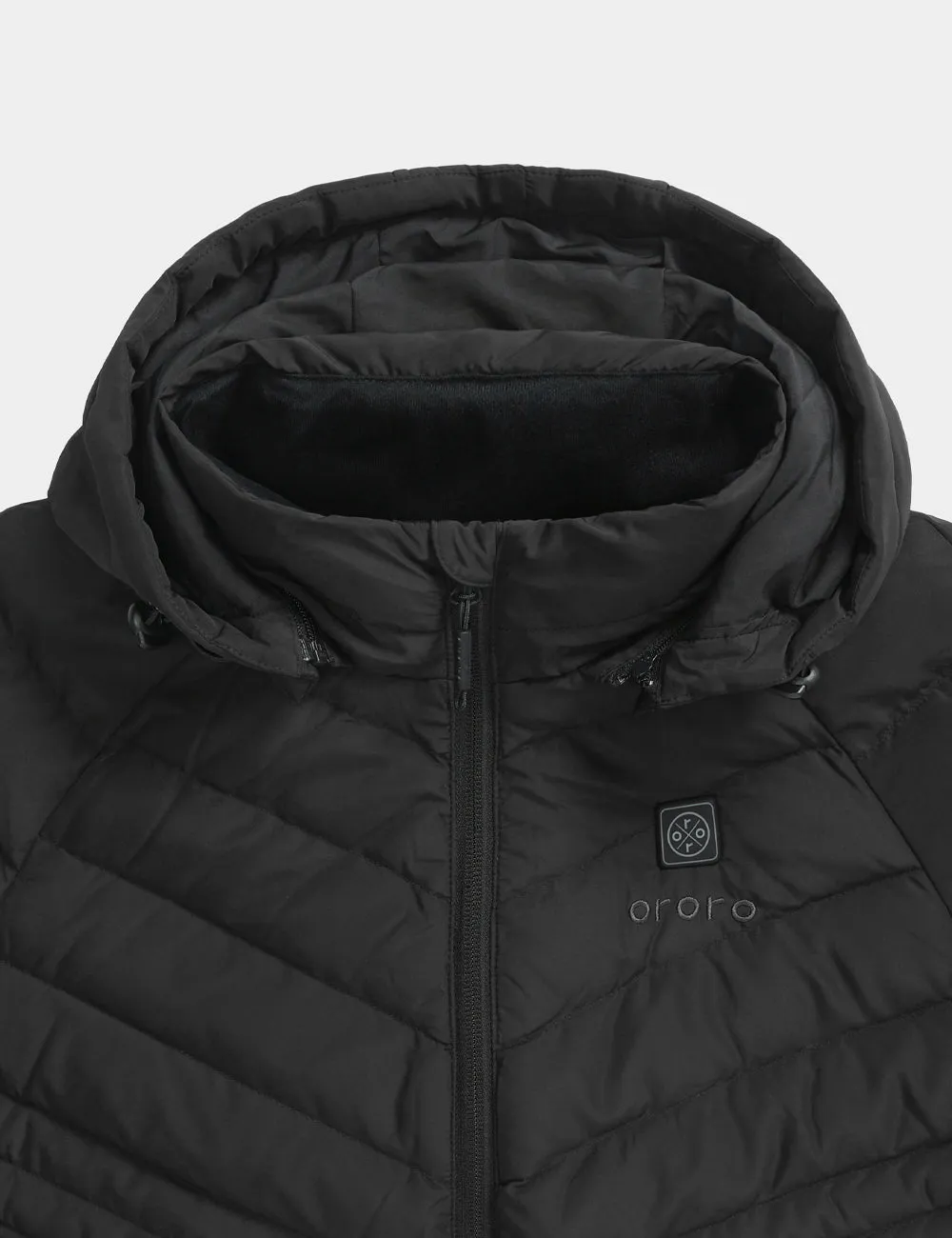 Women's Heated Down Jacket - White / Black