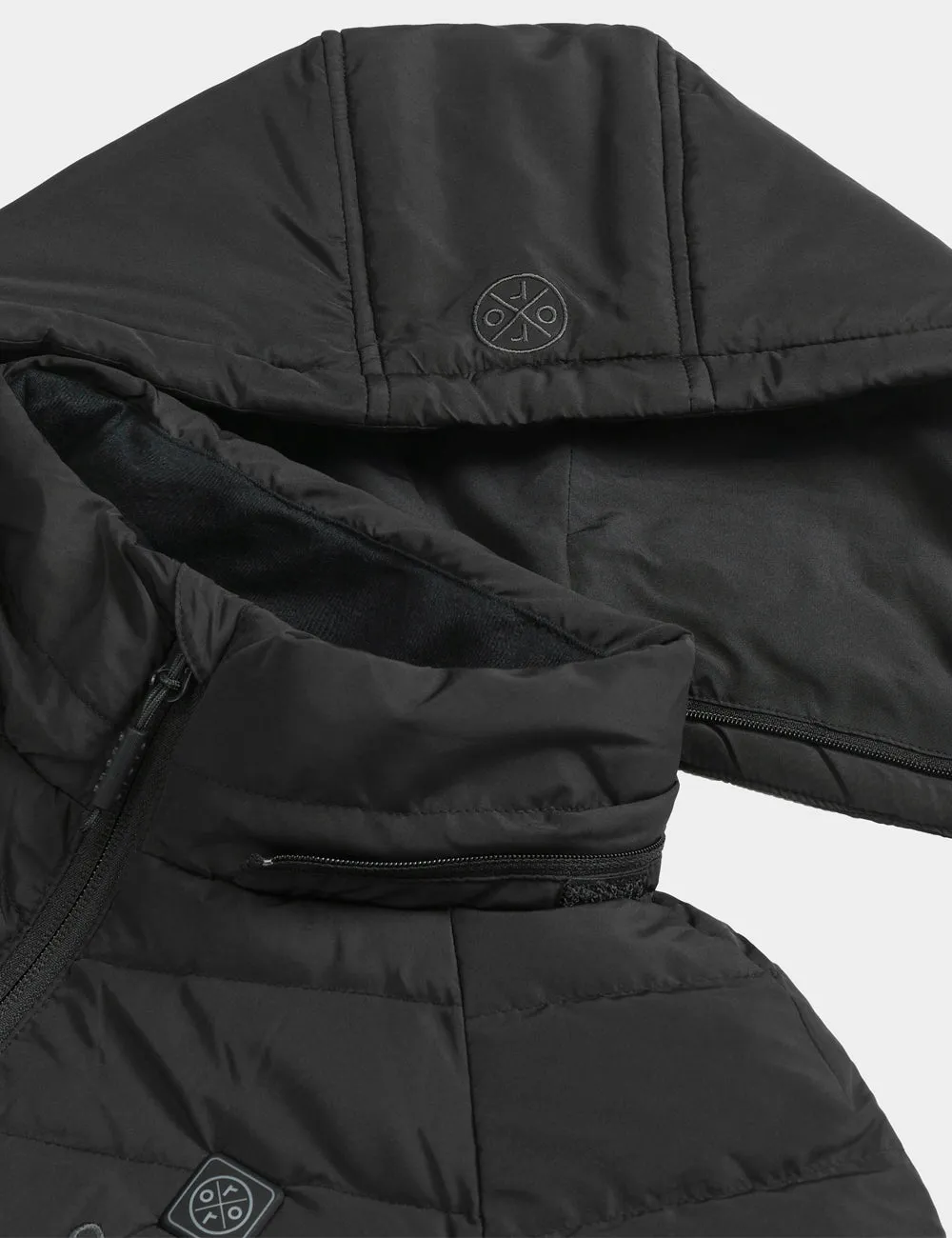 Women's Heated Down Jacket - White / Black