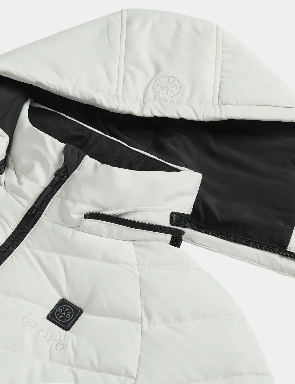 Women's Heated Down Jacket - White / Black